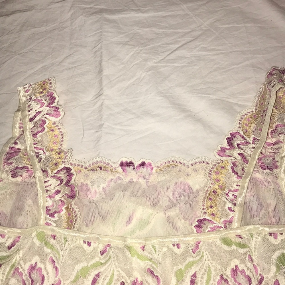 Stretch banded lace top square neckline pullon - Picture 3 of 4